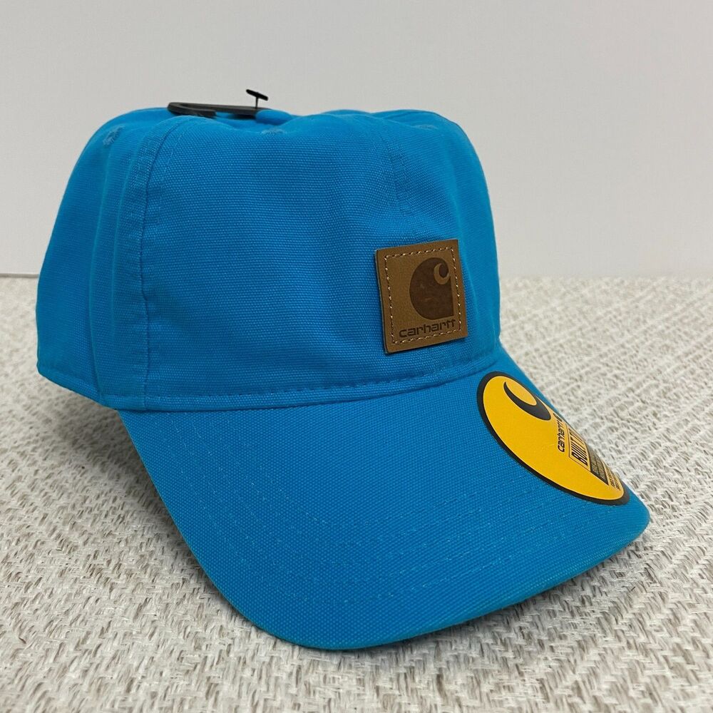 Carhartt Unisex Canvas Cap Adjustable Strapback Hat Blue Workwear Casual NWT